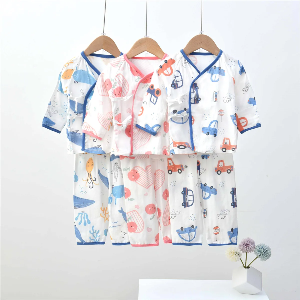 

New 2021 Kids Boys Girls Summer Clothing Sets Cute Cartoon Y-Neck Short Sleeve T-Shirt Tops with Shorts Toddler Baby Pajamas Set