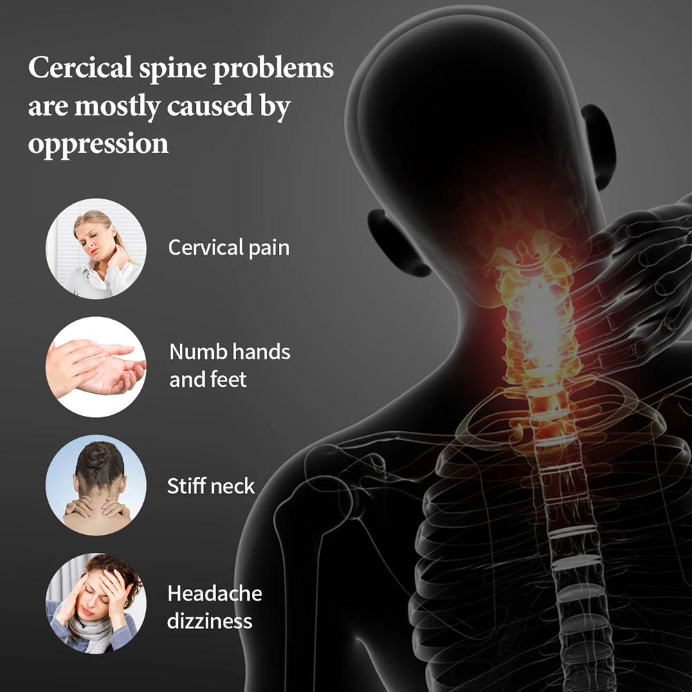 Надувной шейный массажер OLIECO портативный для облегчения боли в шее