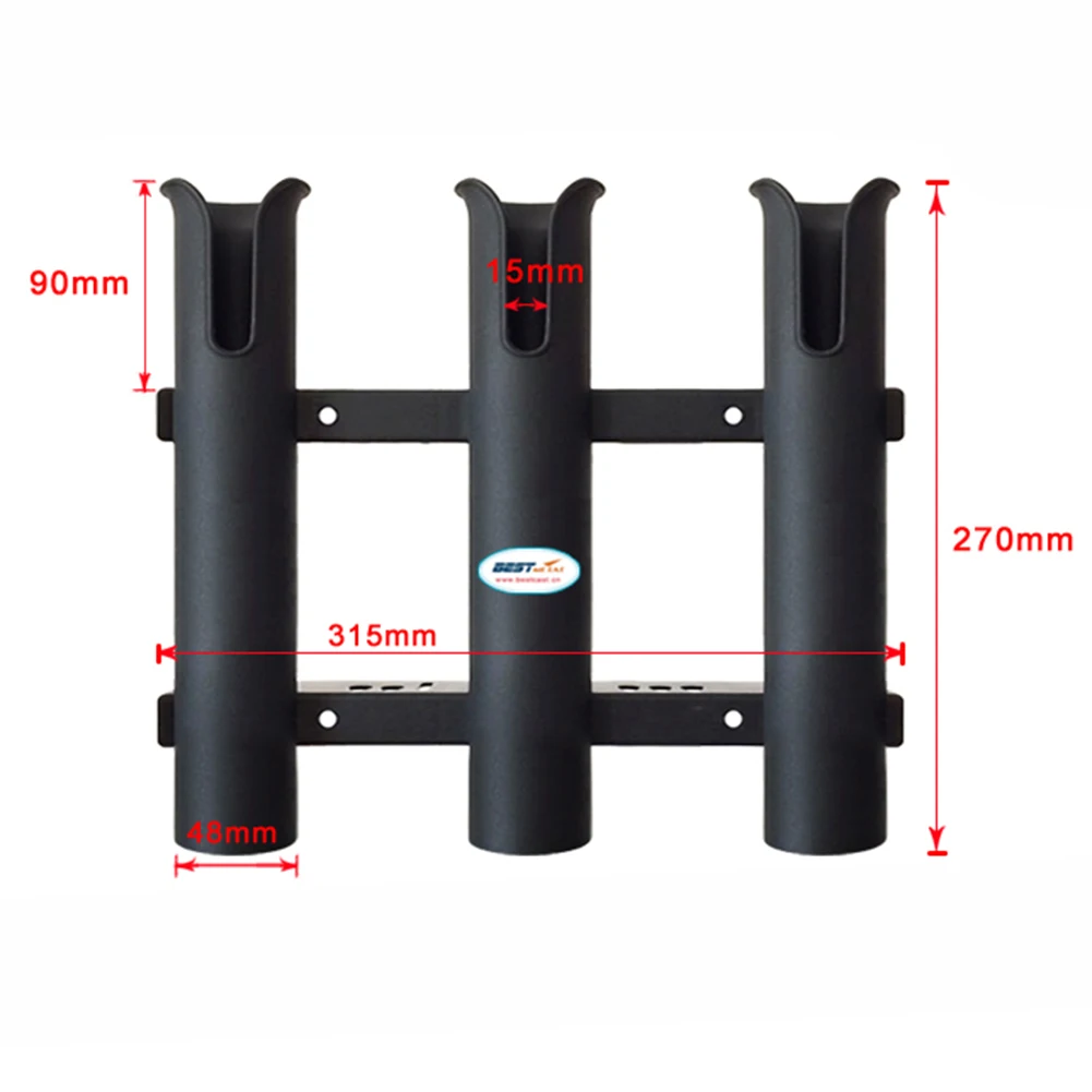 

Storage Fishing rod holder Accessory Plastic 3 Tube Bracket Boat Black