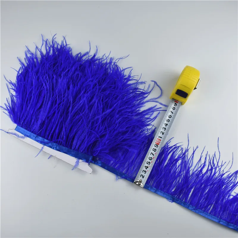 4 Royal Blue 1 метр 10-15 см обрезки страусовых перьев для юбки/платья белые страусиные перья ленты DIY перо для ремесла оперение одежды - Цвет: 4 Royal Blue