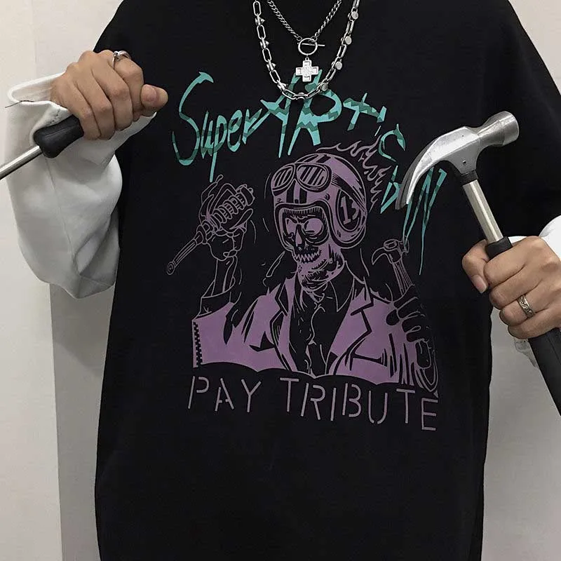 Футболка NiceMix в стиле Харадзюку для мужчин и женщин уличная одежда Свободный Топ