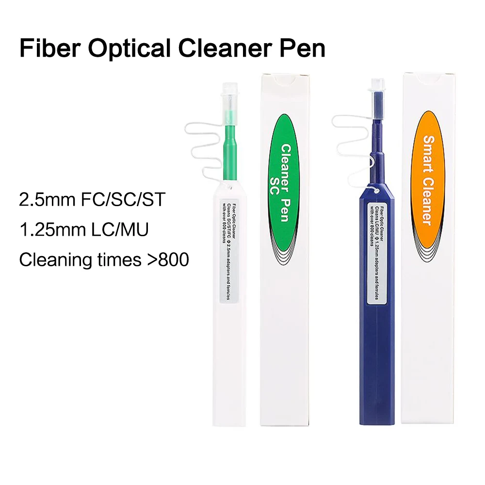 2PCS/lot SC/FC/ST One-Click Cleaner Tool 2.5mm Fiber Optic Cleaning Pen 800 Cleans Fiber Optic Cleaner