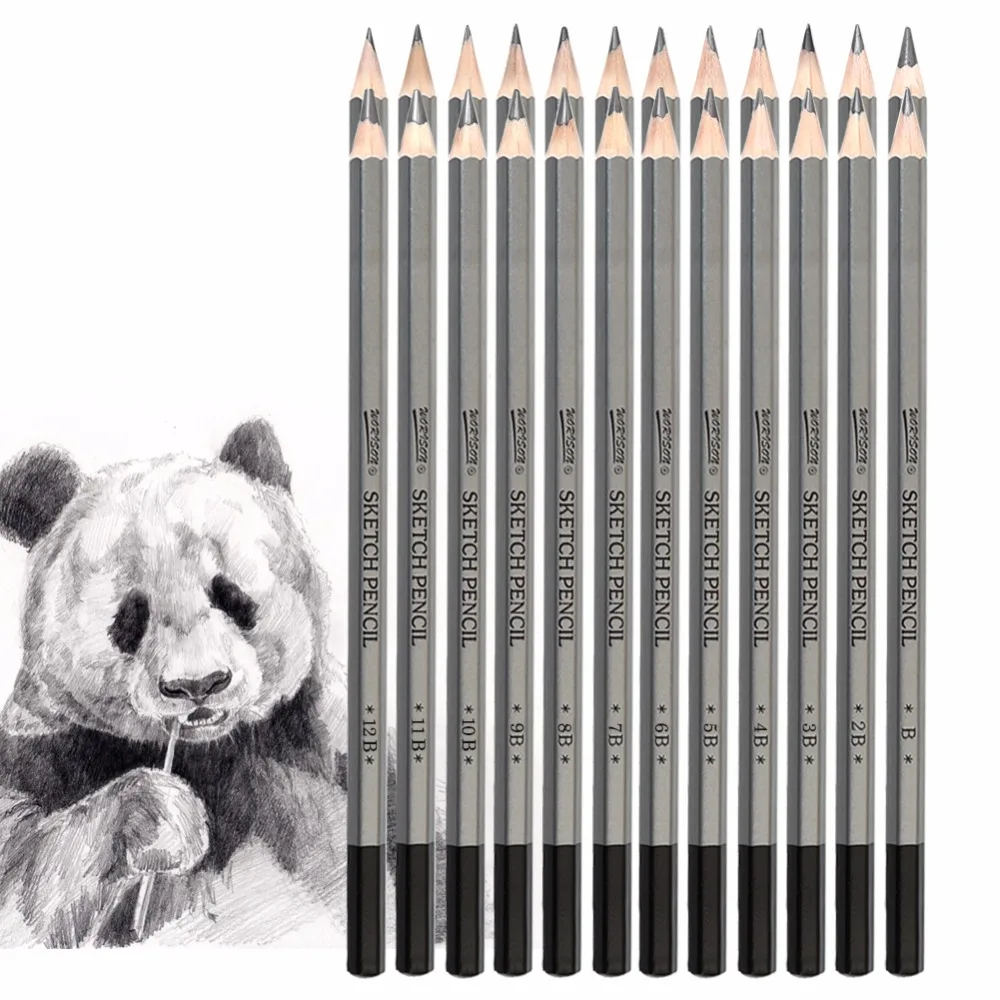 

24 шт./компл. профессиональный карандаш для рисования скетчей, безопасные нетоксичные стандартные карандаши, канцелярские принадлежности