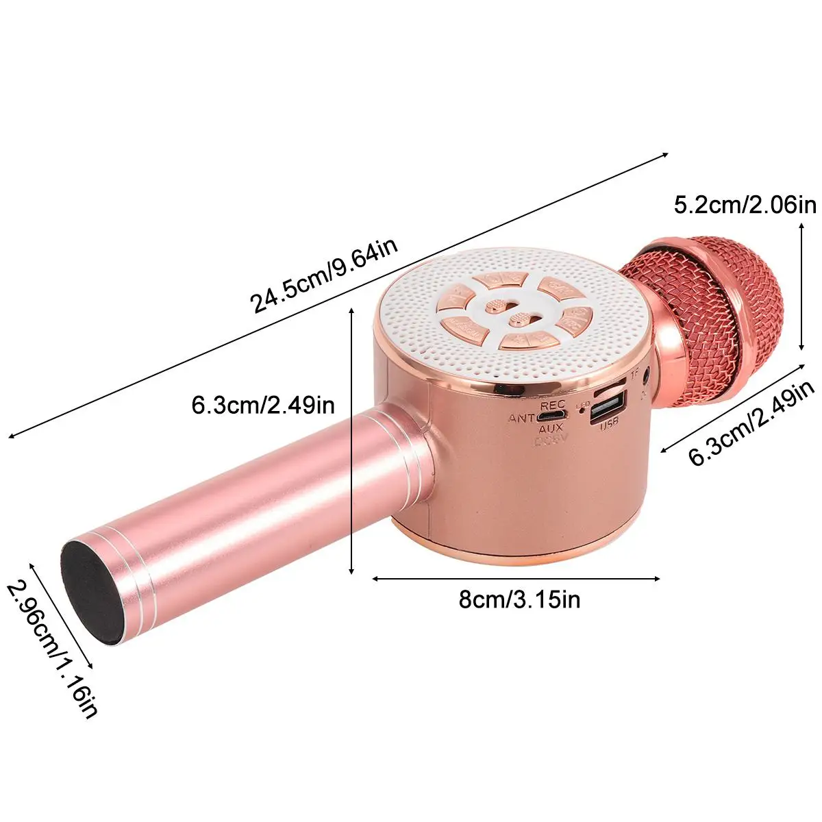 

Upgrade~3 in1 Wireless bhluetooth Speaker Karaoke Microphone Portable Mic Player Recorder with Dancing LED Lights for Home KTV