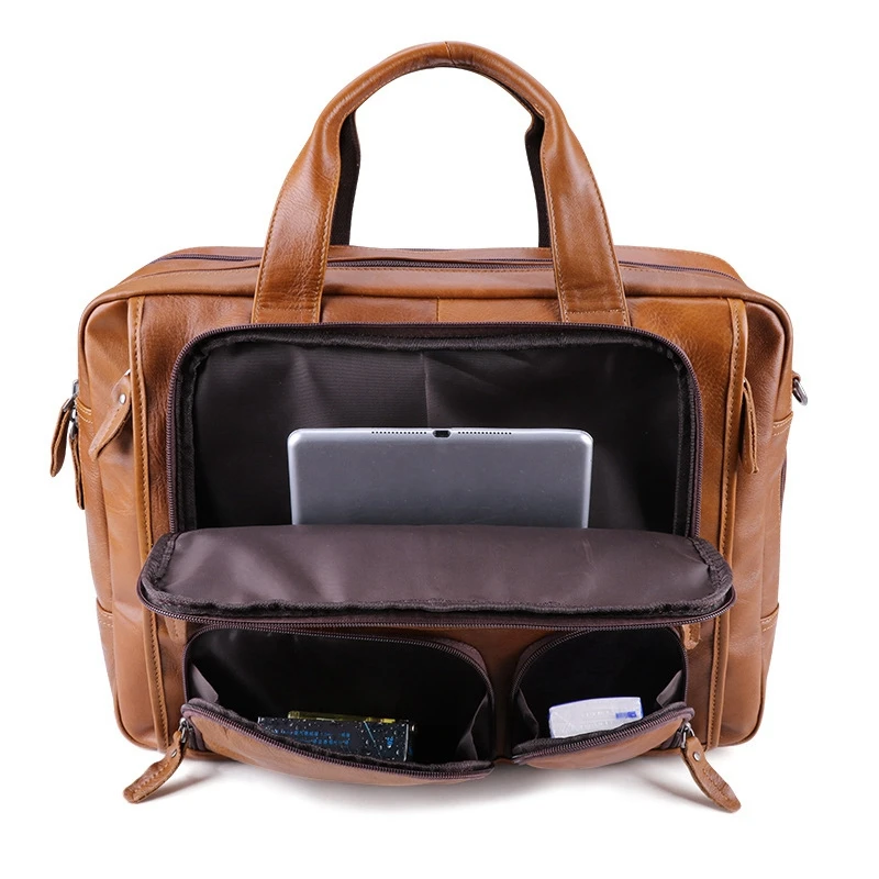 

Briefcase 17 Inch Men's Laptop Bag Business Retro Multifunctional Leather Men's Bag