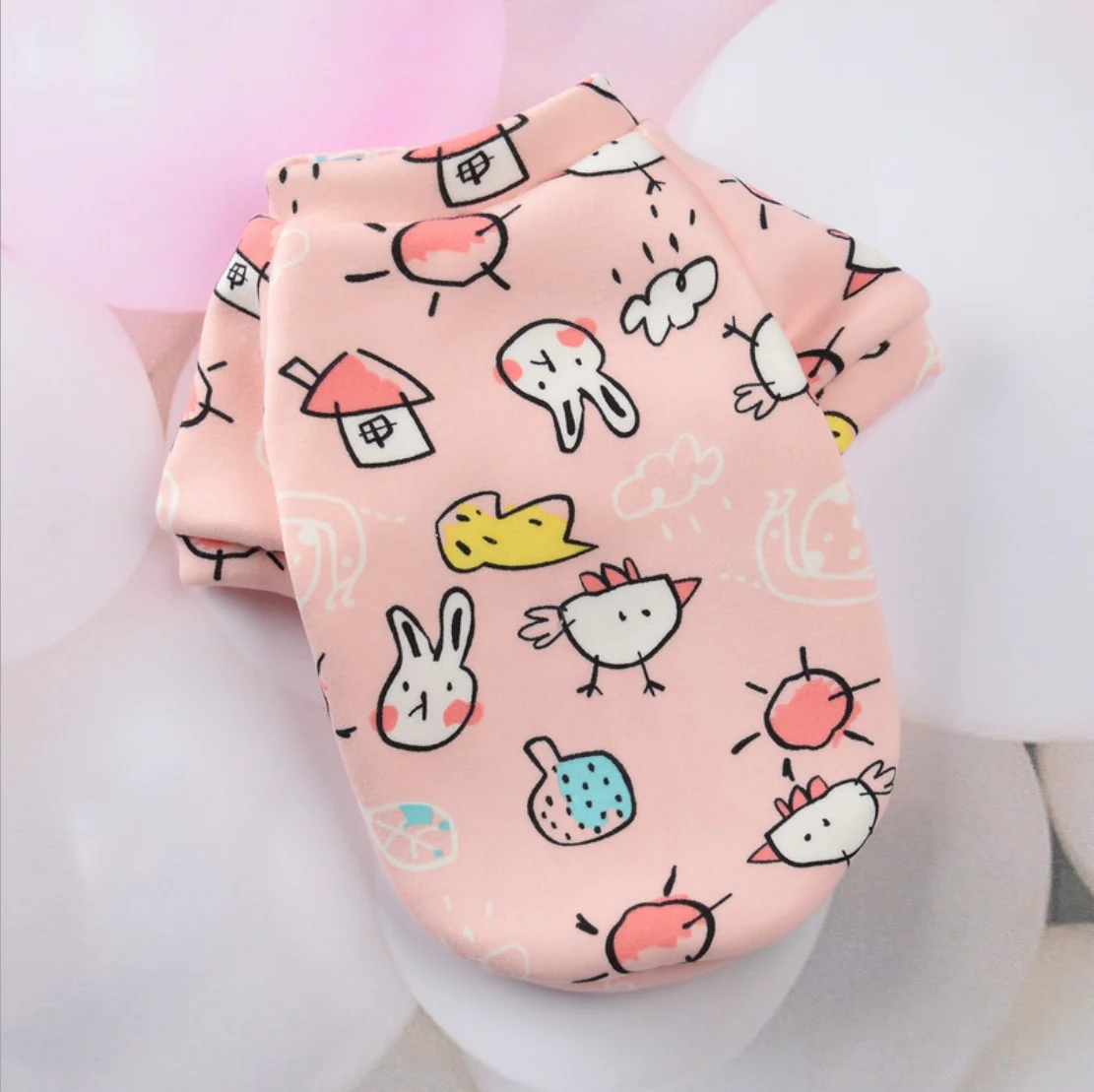 Толстовка для маленькой собаки пальто с милым принтом теплая зимняя одежда