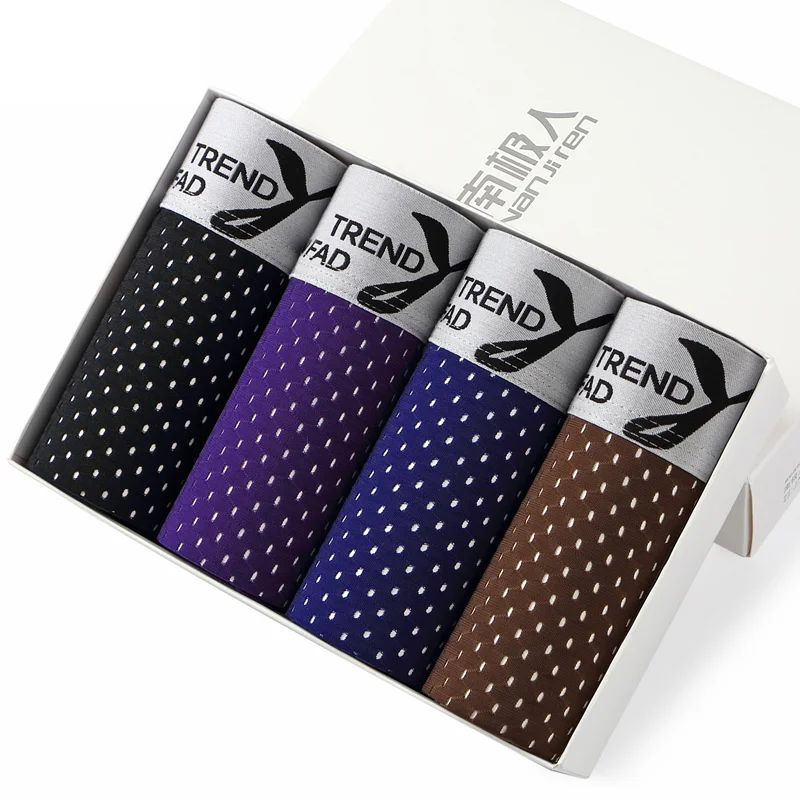 4 шт./лот Мужское нижнее белье мужское трусы мужские боксеры летний лед сетчатая