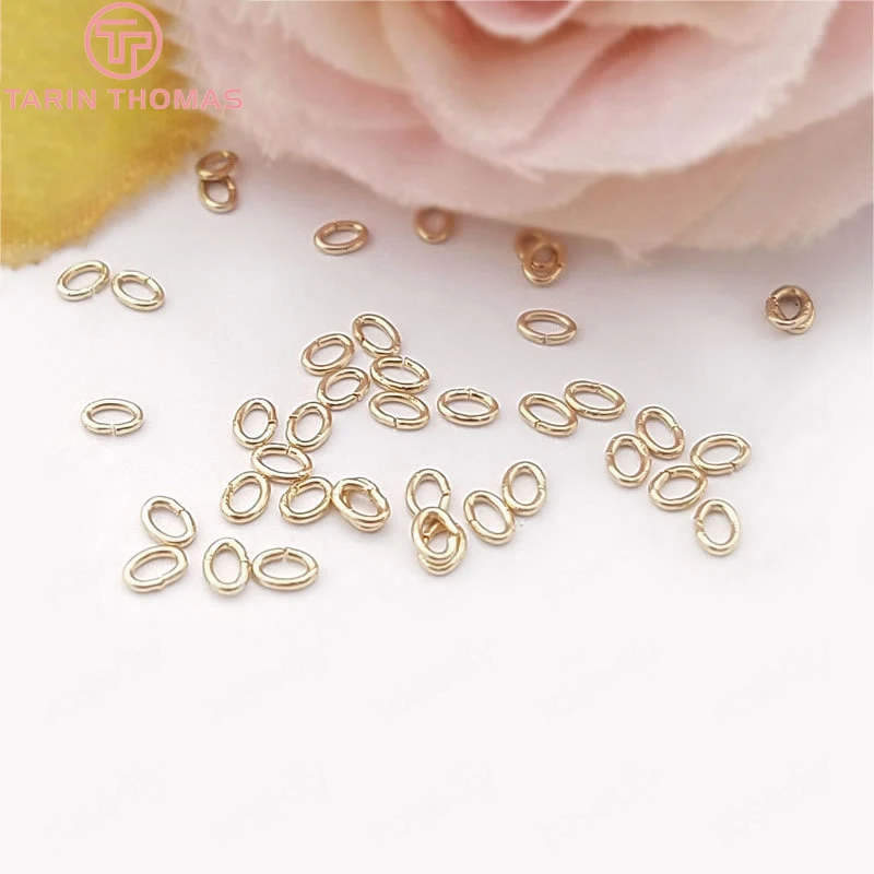 Позолоченные латунные Колечки цвета шампанского 20 шт. 24 к кольца с разрезом