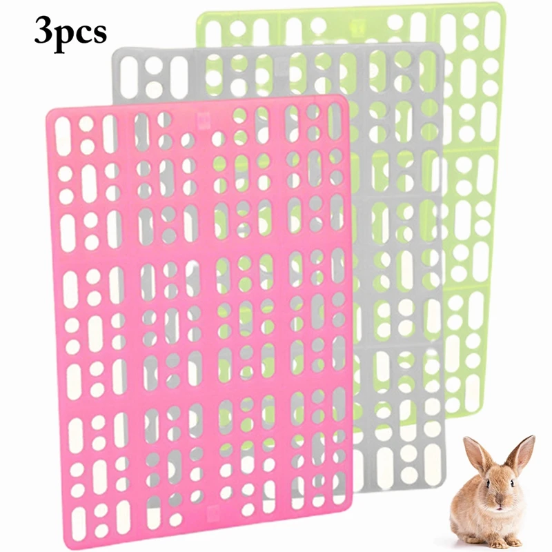 

3PCS Rabbit Cage Mat Plastic Anti-Biting Pet Feces Leaking Foot Bottom Mesh Hollow Protection Pet Foot Pad Small Pet Supplies