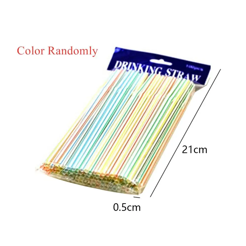 

500 Pcs Disposable Straw NEW Plastic fruit juice Drinking Straws Bendable Elbow Straws Party Event Alike Supplies Color Random