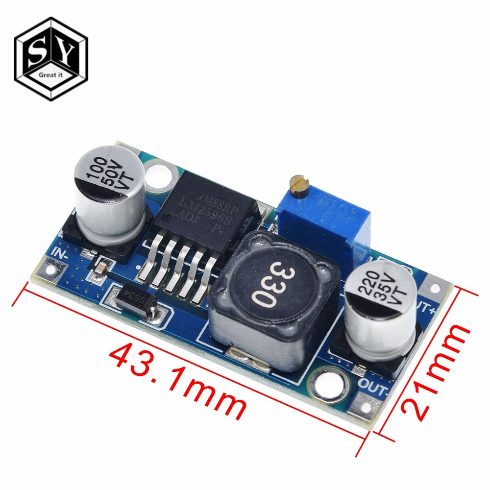 LM2596s lm2596hvs DC-DC понижающий модуль питания 3A Регулируемый понижающий модуль LM2596 регулятор напряжения 24 в 12 В 5 в 3 в