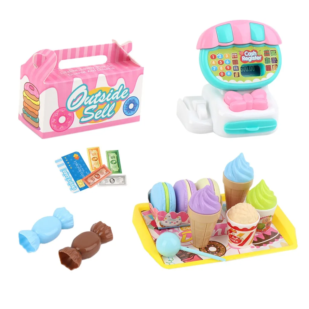 Classic Toys Kids Pretend Analog Cash Registers Shopping Cashier Role Playing Game Set Play Educational Gift |