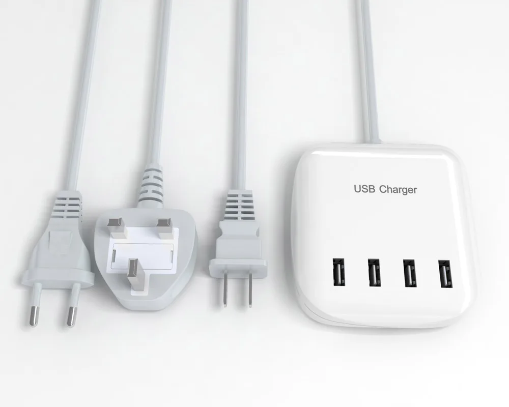 4 порта Смарт USB зарядное устройство адаптер станция Мобильный телефон планшет