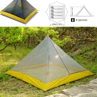 995g camping inner tent ultralight 3 season 34 person 40d nylon silicon coated breathable mesh net rodless pyramid large tent