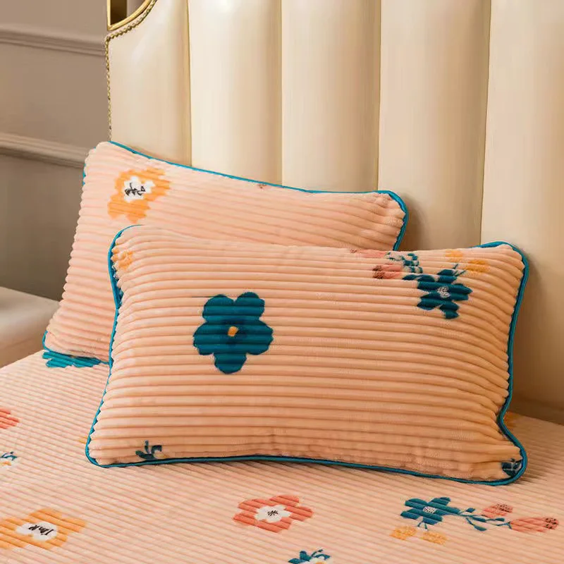 

Kids Cartoon Pillow Case Winter Milk Velvet Skin-friendly Warm Pillowcase Single Double Queen Pillowslip 48x74cm