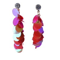 multilayer color paillette earrings long tassels party accessories ear earring fashion water drop jewelry moda mujer 2021