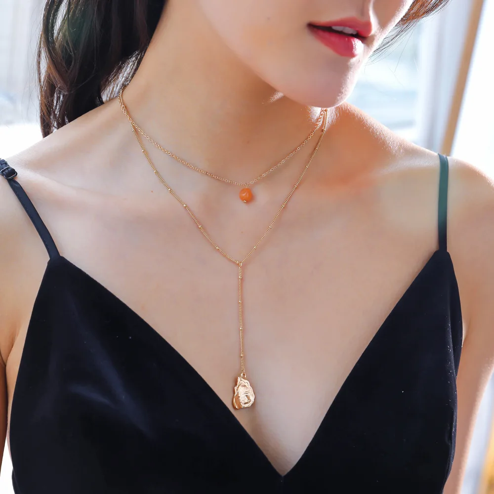 Модное ожерелье в европейском и американском стиле под золото с зажимом из