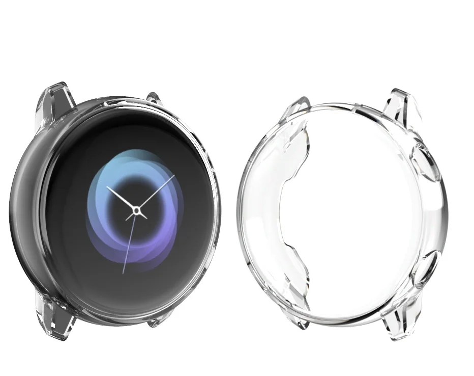 clear Мягкий чехол из ТПУ для samsung Galaxy Watch Active, Защитная пленка для экрана, 8 цветов, защитный чехол для Galaxy Active, 40 мм, SM-R500 - Цвет: clear