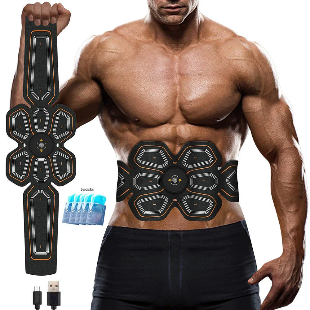 Abs Stimulator Muscle Toner EMS Press Trainer Abdomen Electrostimulation USB Charged Fitness Home Workout Muscle Toning Belt