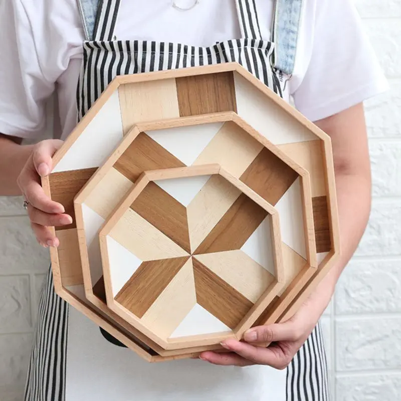 Деревянный поднос для сервировки чая столовых приборов поддон хранения тарелка