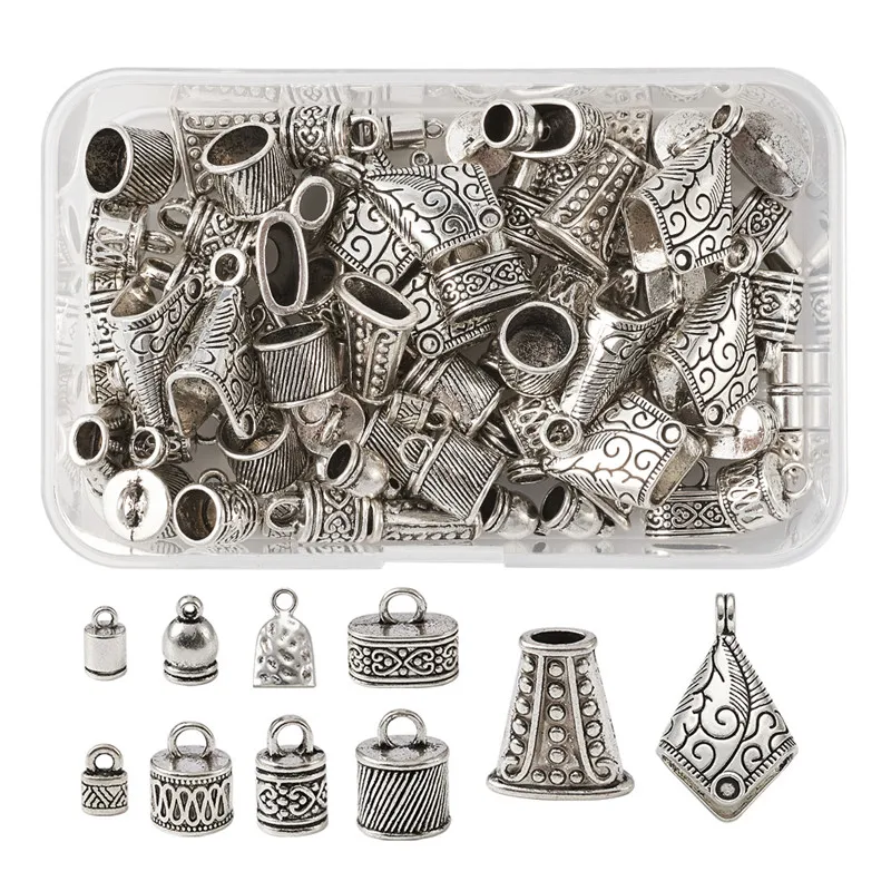 100 ⑤ кор. Тибетский Стиль сплав концы шнура Терминаторы для самостоятельного