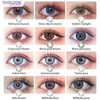 2PCS Colored Contact Lenses with Diopters Graduated Beautiful Pupil Prescription Correct Myopia Hydrophilic Cosmetics Accessory