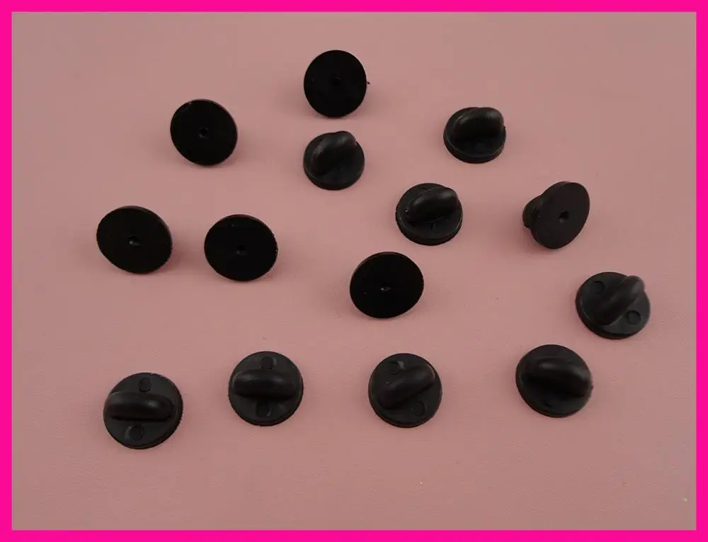 100PCS 1.1cm Black Plastic Butterfly Clip Brooches Badges as pin back for badges DIY jewelry ornament stuff wholesale | Украшения и