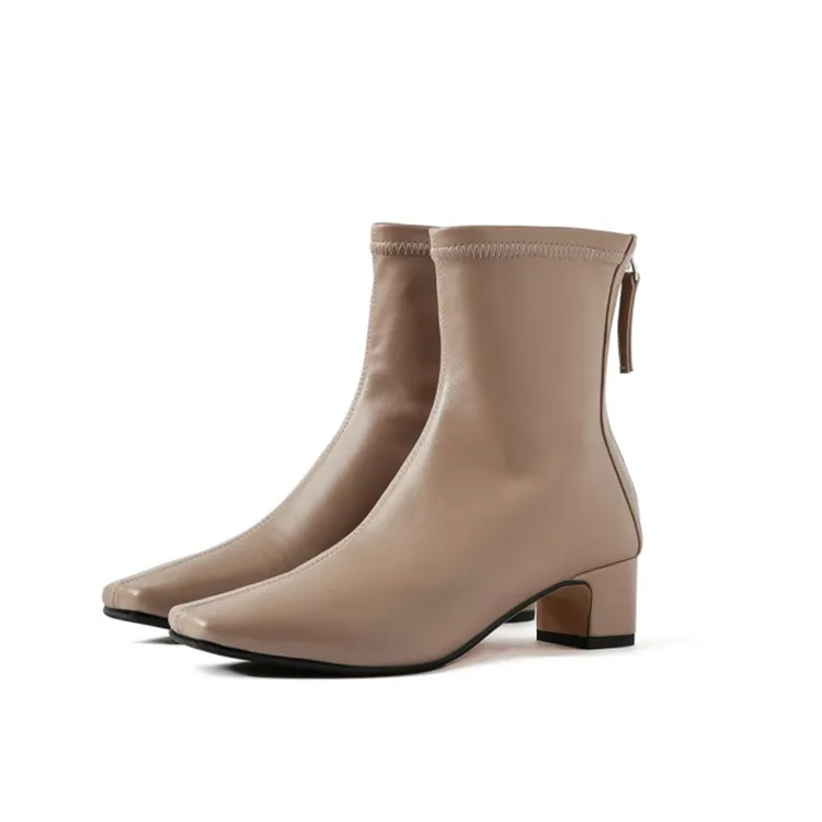 MLJUESE/женские ботильоны из микрофибры Зимние короткие плюшевые ботинки на молнии