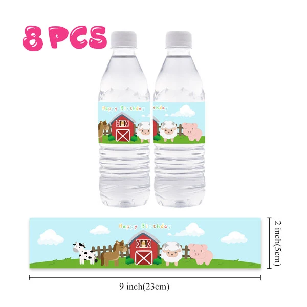 labels 8 pcs Вечерние украшения для торта в тематике фермы животные в центре украшения для дня рождения принадлежности для тематической вечеринки в виде сельскохозяйственных животных - Цвет: labels 8 pcs