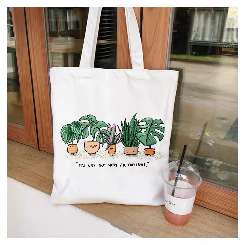

Cactus Plant Printing Women Shoulder Bags Original Ladies Shopping Handbags Simple Female Bgas Cool Girls Tote Handbag