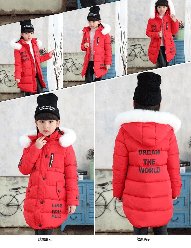 

Girl Winter Jacket Children's Thicken Jacket Kids Cotton-padded Clothes Winter Jacket Girl Park Lively Winter Hoodie Coat Girls