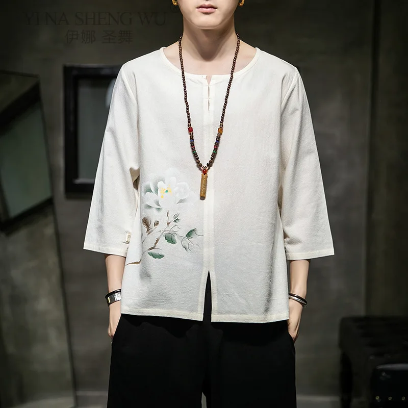 Летняя футболка в японском стиле мужская повседневная свободная одежда