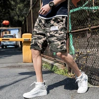 2021 camouflage cargo shorts mens loose fashion brand beach pants knee length short korean casual pants streetwear plus size
