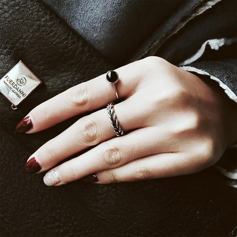 Винтажное Открытое кольцо в античном стиле витое плетеная вставка имитация