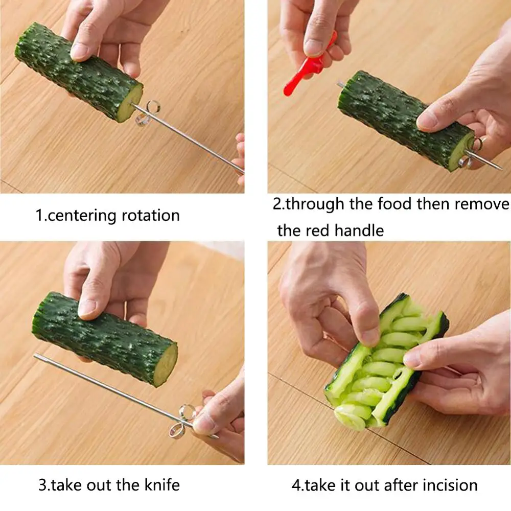 

Vegetables Spiral Knife Potato Carrot Cucumber Salad Chopper Easy Spiral Screw Slicer Cutter Spiralizer Kitchen Picnic Tools
