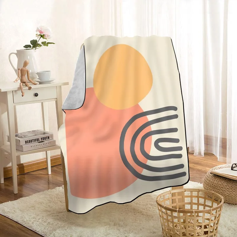 

Modern Abstract Generated Blanket Line Art Blanket On For The Sofa/Bed/Car Portable 3D Blanket For Kid Home Textile Fabric 0603