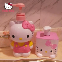Hello Kitty Toilet Bathroom Shampoo Shower Gel Empty Bottle Push-type Large-capacity Cosmetic Lotion Hand Sanitizer Sub-bottled
