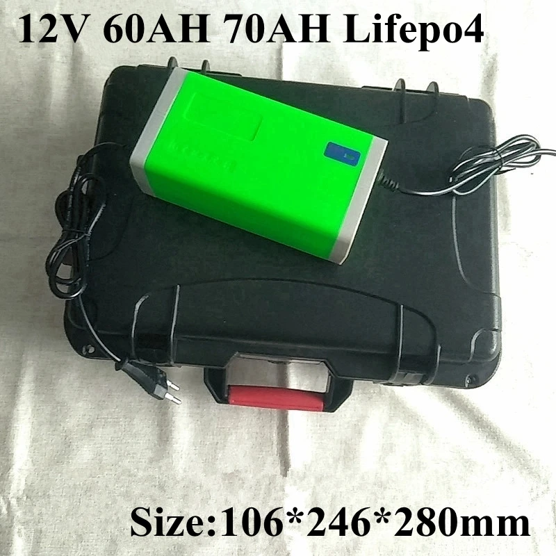Портативный 12v 70ah 60ah Lifepo4 литиевая батарея с BMS для резервного питания инвертор RV