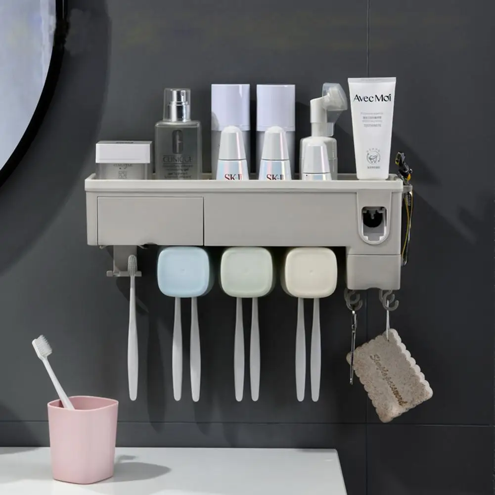 Полка для хранения зубной щетки в ванной многофункциональная полка пасты с