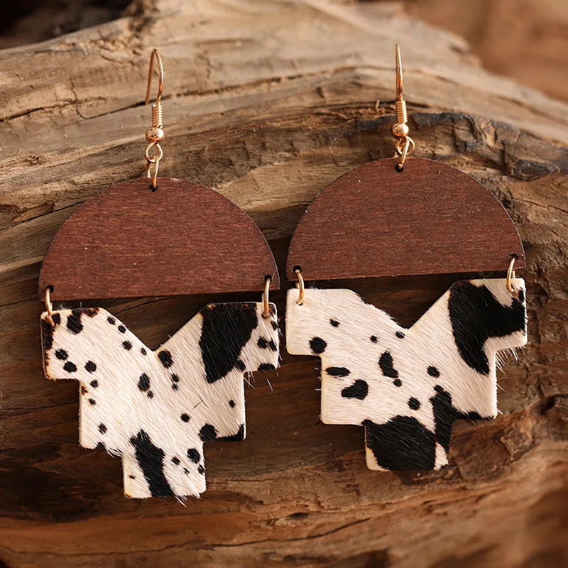 2021 популярные женские золотые полукруглые деревянные леопардовые кожаные