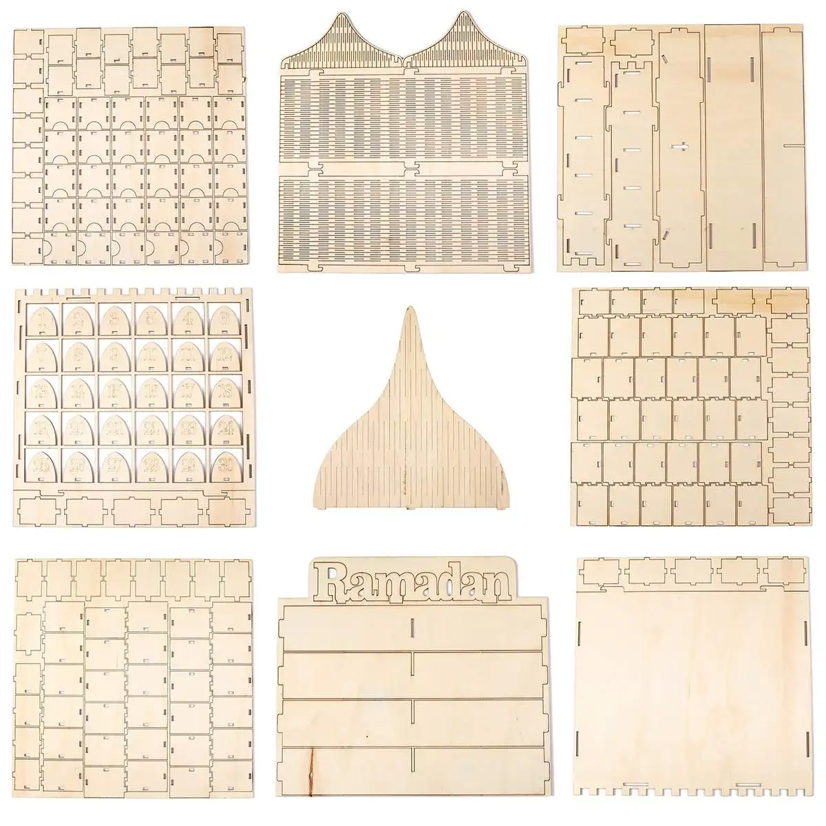 

MDF DIY Drawer Ramadan Calendar EID Mubarak Advent Decor Islamic Decoration Ramadan Muslim Festival Party Supplies