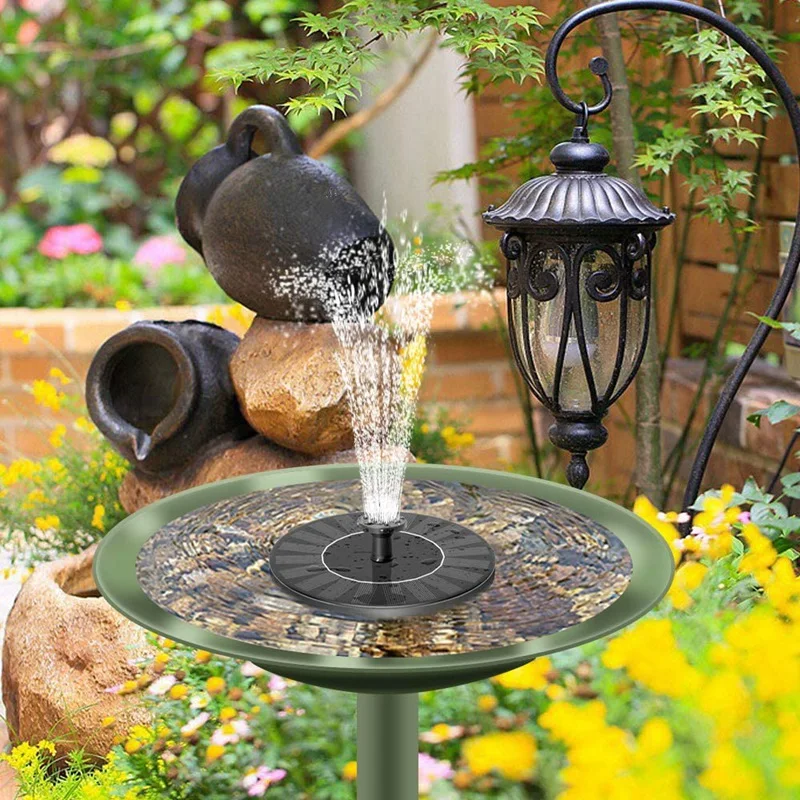 

Solar Fountain Pump, 1.4W Solar Fountain for Bird Bath Free Standing Floating Water Fountain with 7 Nozzles Solar