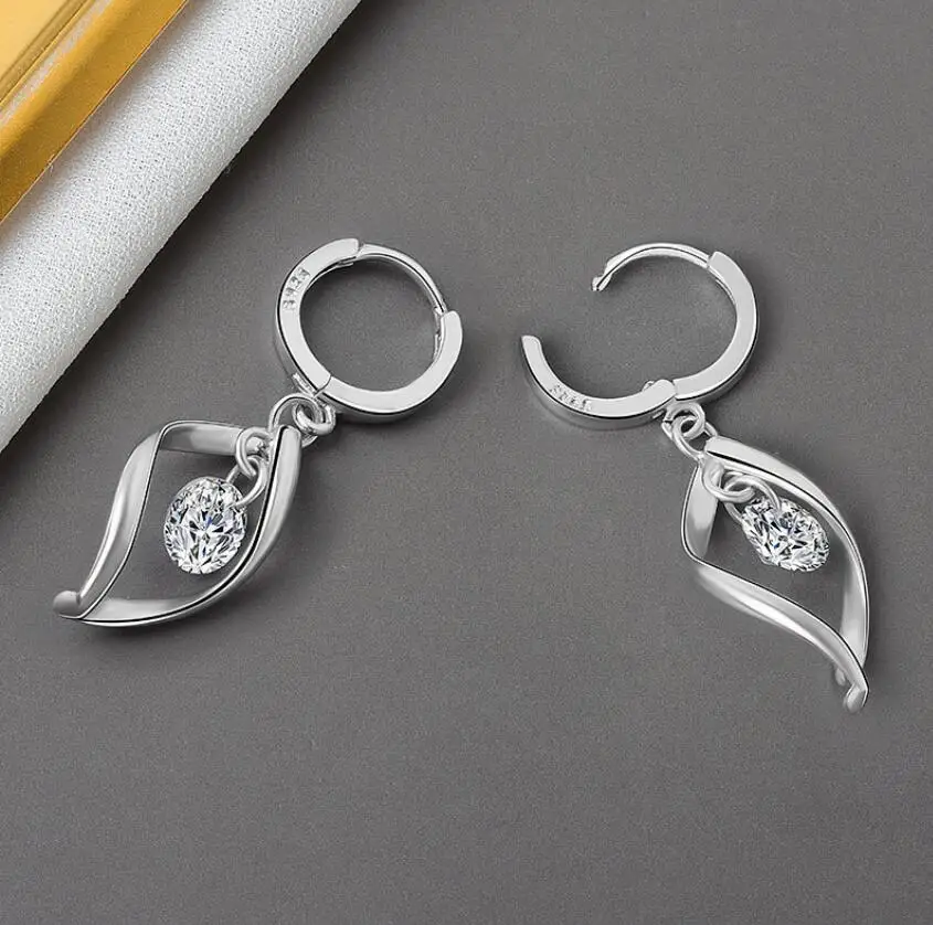 

2021 Korea Style Geometry Circle Hoop Earrings Round Crystal Pendant Earrings for Women Girls Fashion Jewelry Accessories Gift