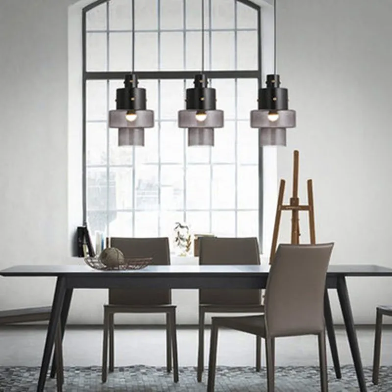 Американская деревня простая железная стеклянная Цилиндрическая Люстра с одной