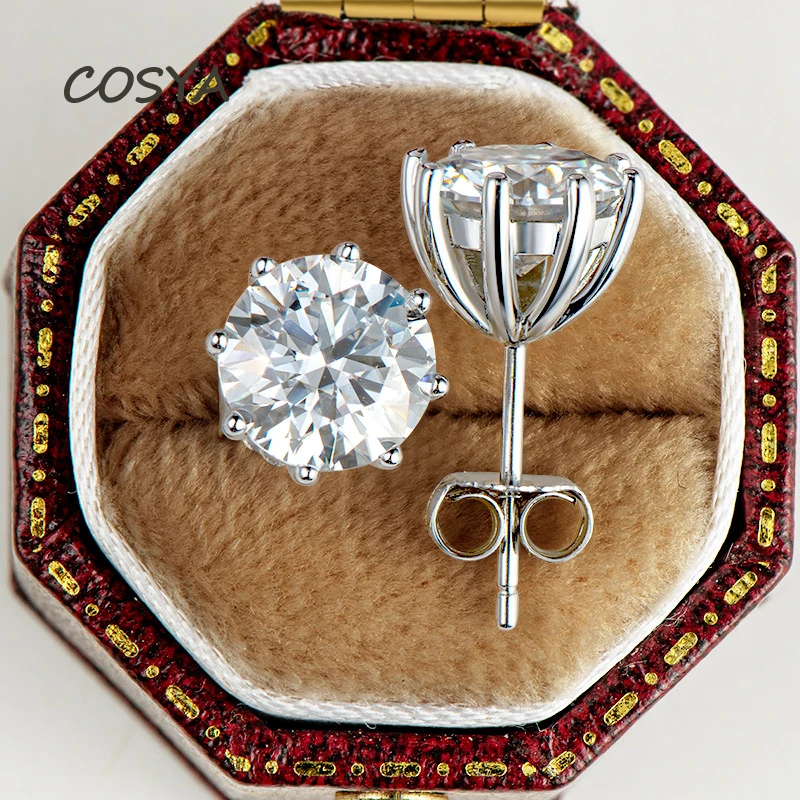 

Женские серьги-гвоздики из серебра 100% пробы, с 8 крапанами