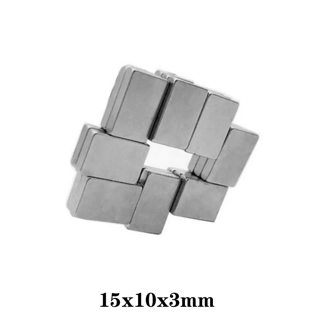 10~150pcs 15x10x3 Quadrate Powerful Magnet 15mm x10mm Permanent block 15x10x3mm Strong Neodymium Magnets 15*10*3