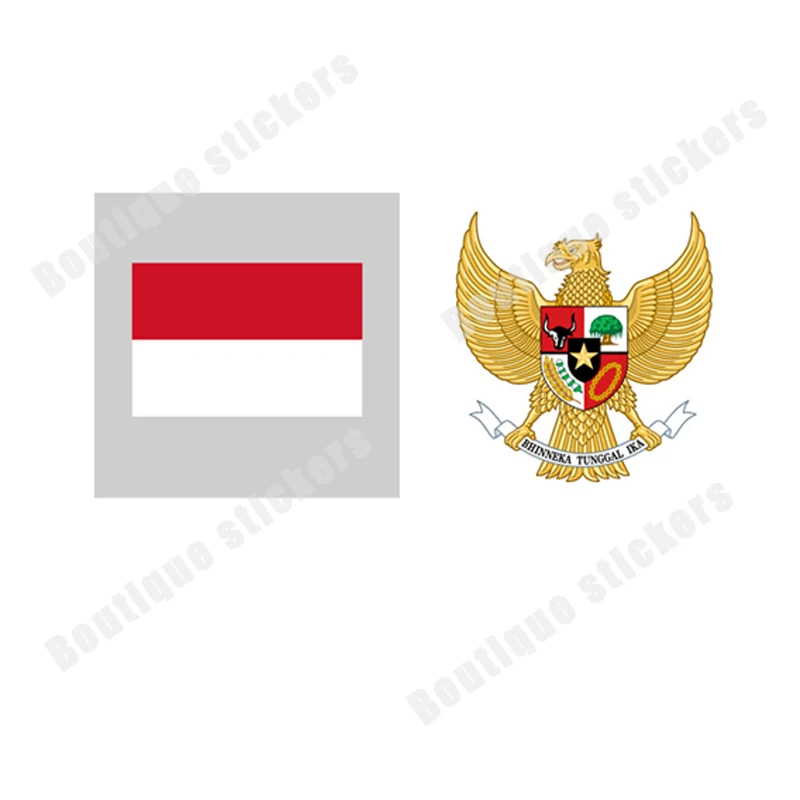 

Indonesia Flag National Emblem Sticker Car Window Body Decoration Sticker Accessories Cover Scratches Waterproof Sunscreen