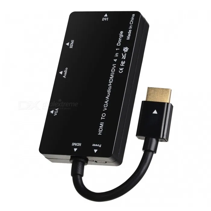 HDMI совместимый с VGA/Audio/HDMI совместимый/DVI 4 в 1 Dongle адаптер Multiport Splitter Converter|Кабели