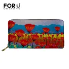 Новое поступление, женские кошельки FORUDESIGNS с рисунком мака и цветов, женский модный клатч, кошелек для мелочи, кошелек для девочек на молнии