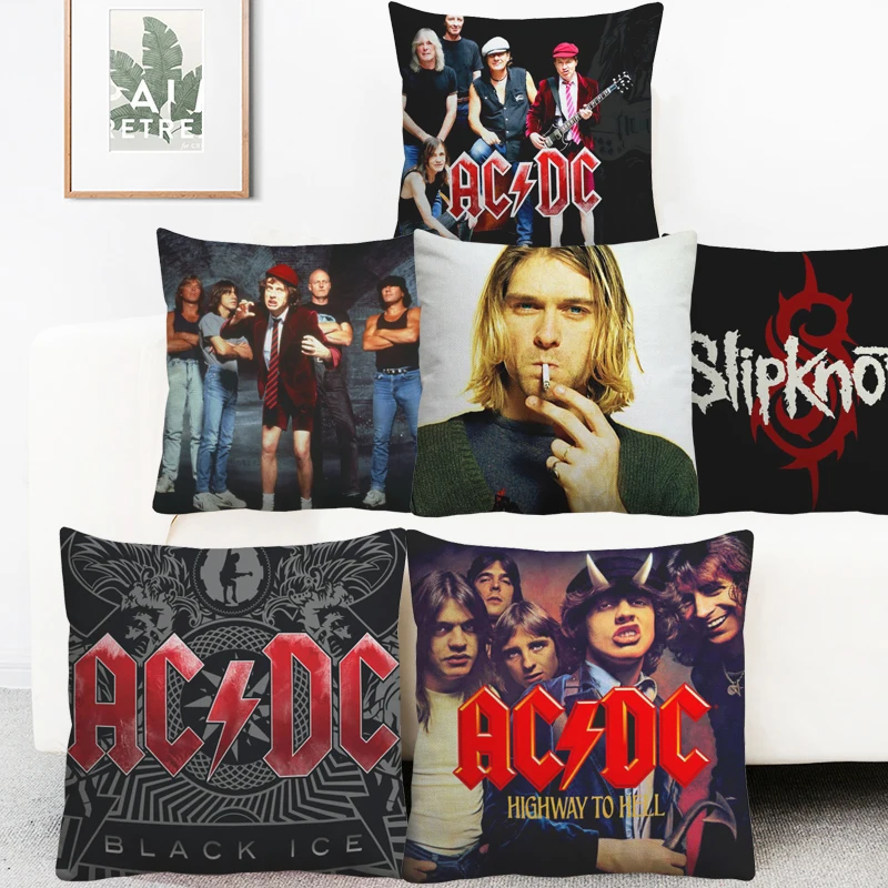 AC/DC Slipknot Чехлы для подушек рок-н-ролл музыка NIRVANA Kurt Cobain Чехлы для подушек декоративное белье для дивана чехол для подушки